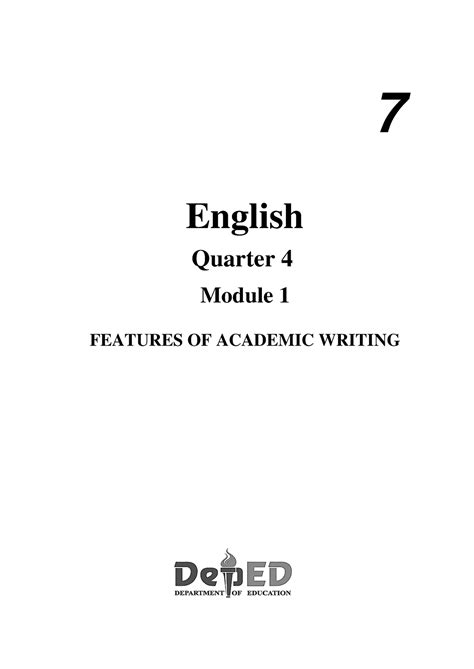 elibro quarter 4|Quarter 4 Module 1: The Features of Academic Writing .